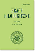Prace FILOLOGICZNE   Rocznik    Tom LXV (2014)