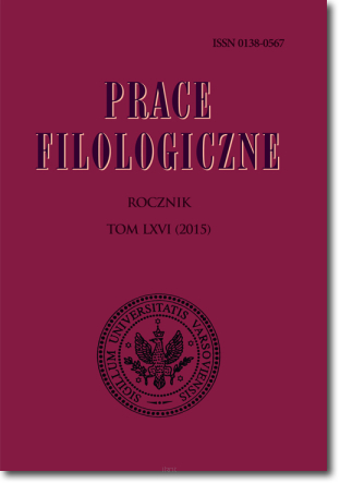 Prace FILOLOGICZNE. Tom LXVI (2015)