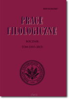 Prace FILOLOGICZNE. Tom LXVI (2015)