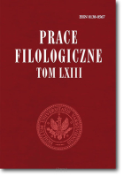 Prace FILOLOGICZNE.  Seria językoznawcza.  Tom LXIII