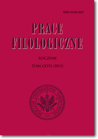 Prace FILOLOGICZNE. Rocznik. Tom LXVII (2015)