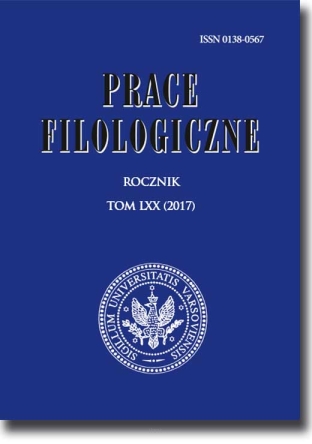 Prace FILOLOGICZNE. Rocznik. Tom LXX (2017)