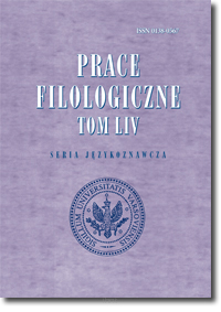 Prace FILOLOGICZNE.  Seria językoznawcza.  Tom LIV