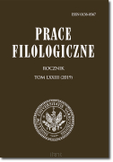 Prace FILOLOGICZNE. Rocznik. Tom LXXIII (2019)
