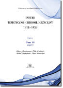 Indeks Tematyczno-Chronologizacyjny 1918–1939. Varia. Tom 10; część 1