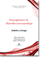 Fotosuplement do Słownika warszawskiego. Indeks a tergo