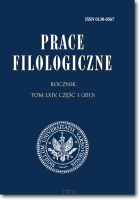 Prace Filologiczne. Rocznik. Tom LXIV, część 1 (2013)