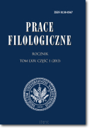 Prace Filologiczne. Rocznik. Tom LXIV, część 1 (2013)