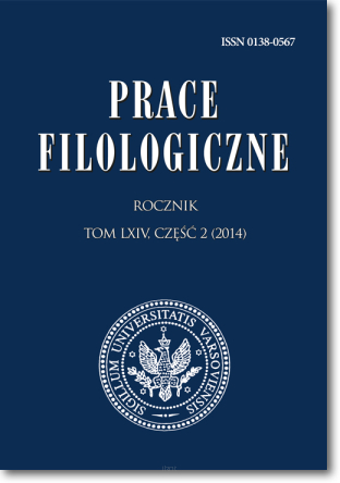 Prace Filologiczne <br> Rocznik <br> Tom LXIV, część 2  (2014)