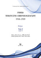 Indeks Tematyczno-Chronologizacyjny 1918–1939. Religia. Tom 2; część 1
